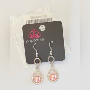 Paparazzi Pink and Silver Teardrop Earrings